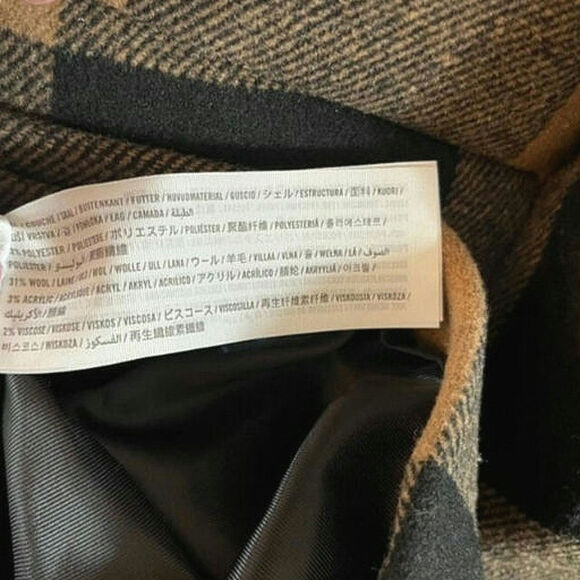 Abercrombie & Fitch Buffalo Check Peacoat Wool Fall Winter Casual Classic Size M - Picture 15 of 16